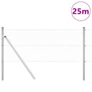 vidaXL Kerítés oszlopokkal Ezüst 0,6 x 25 m PVC-bevonatos acél