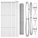 vidaXL Kerítés oszlopokkal Ezüst 1.2 x 25 m PVC-bevonatos acél