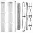 vidaXL Kerítés oszlopokkal Ezüst 1.4 x 25 m PVC-bevonatos acél