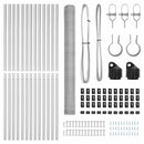 vidaXL Kerítés oszlopokkal Ezüst 1.6 x 25 m PVC-bevonatos acél