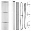 vidaXL Kerítés oszlopokkal Ezüst 1.6 x 25 m PVC-bevonatos acél