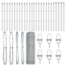 vidaXL Kerítés oszlopokkal Ezüst 0.5 x 50 m PVC-bevonatos acél