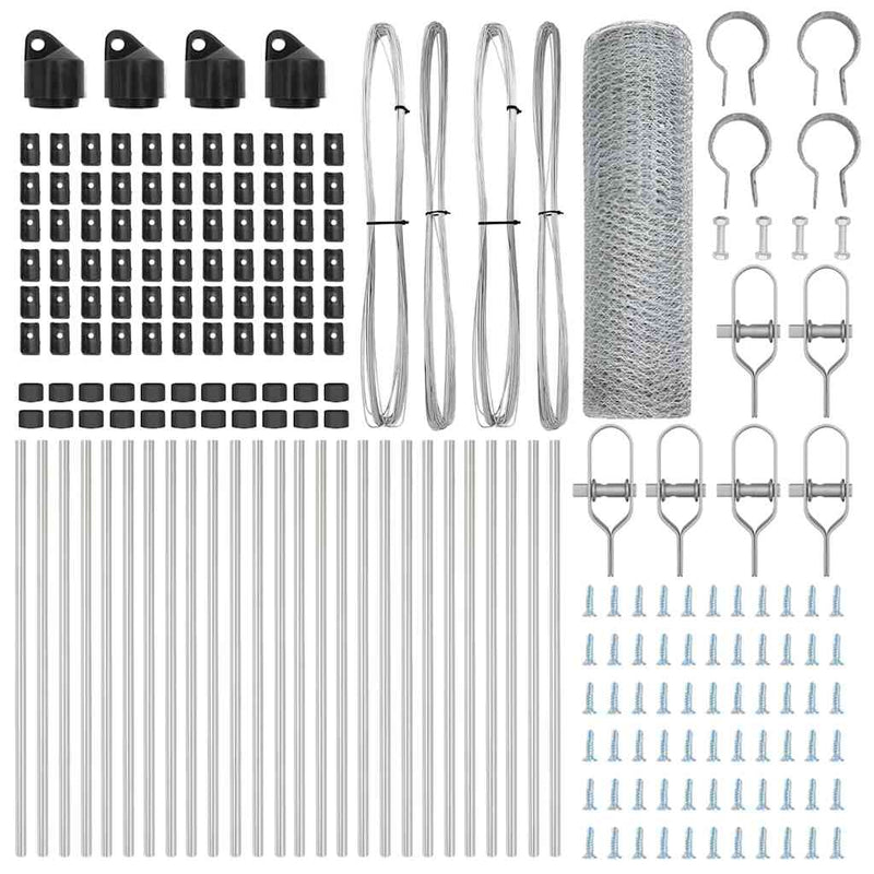 vidaXL Kerítés oszlopokkal Ezüst 0.5 x 50 m PVC-bevonatos acél