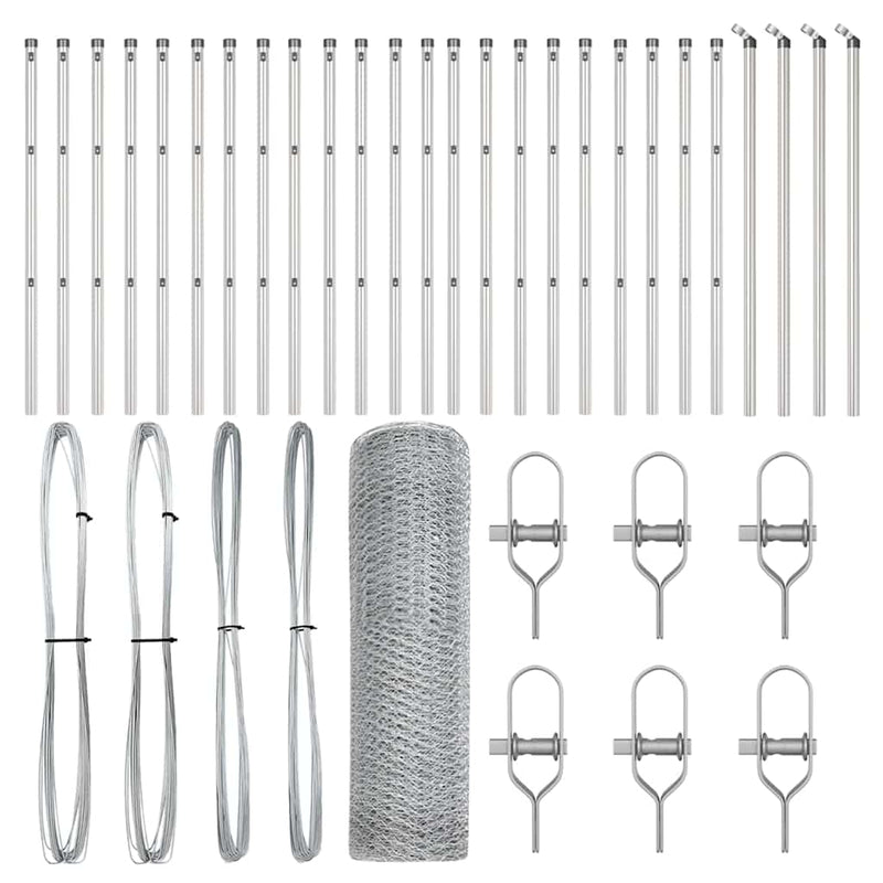 vidaXL Kerítés oszlopokkal Ezüst 0.6 x 50 m PVC-bevonatos acél