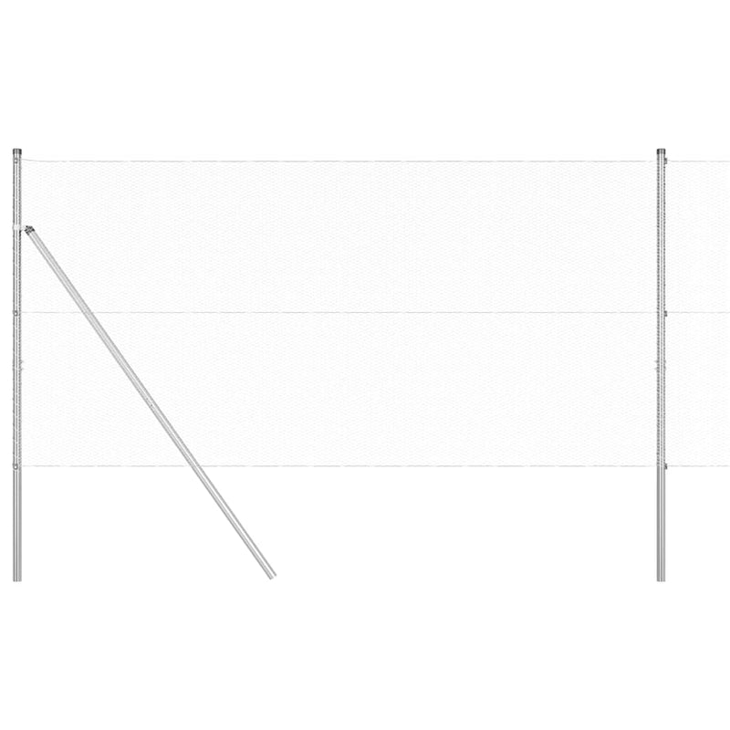 vidaXL Kerítés oszlopokkal Ezüst 1 x 50 m PVC-bevonatos acél