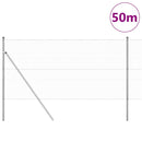 vidaXL Kerítés oszlopokkal Ezüst 1 x 50 m PVC-bevonatos acél