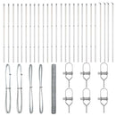 vidaXL Kerítés oszlopokkal Ezüst 1.5 x 50 m PVC-bevonatos acél