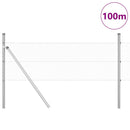 vidaXL Kerítés oszlopokkal Ezüst 0.5 x 100 m PVC-bevonatos acél