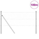 vidaXL Kerítés oszlopokkal Ezüst 0.6 x 100 m PVC-bevonatos acél