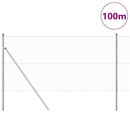 vidaXL Kerítés oszlopokkal Ezüst 1.2 x 100 m PVC-bevonatos acél