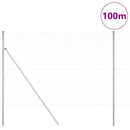 vidaXL Kerítés oszlopokkal Ezüst 1.6 x 100 m PVC-bevonatos acél