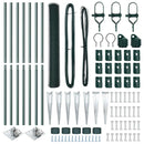 vidaXL Kerítés oszlopokkal Zöld 1.4 x 10 m PVC-bevonatos acél