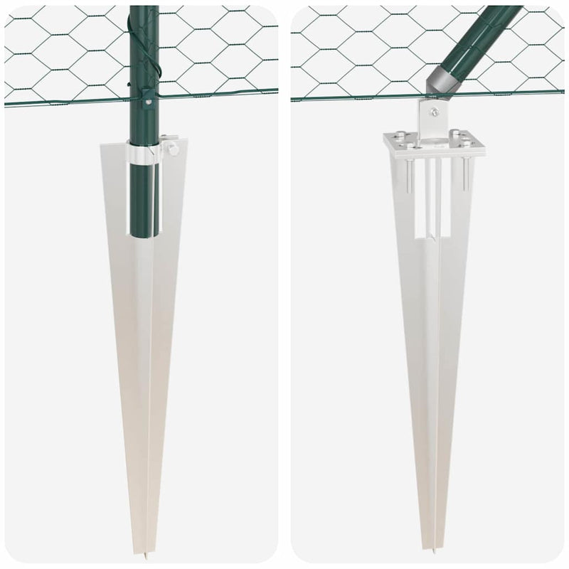 vidaXL Kerítés oszlopokkal Zöld 0,4 x 25 m PVC-bevonatos acél