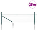 vidaXL Kerítés oszlopokkal Zöld 0,4 x 25 m PVC-bevonatos acél