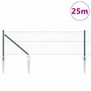 vidaXL Kerítés oszlopokkal Zöld 0,6 x 25 m PVC-bevonatos acél