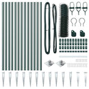 vidaXL Kerítés oszlopokkal Zöld 0,6 x 25 m PVC-bevonatos acél