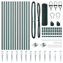 vidaXL Kerítés oszlopokkal Zöld 0.8 x 25 m PVC-bevonatos acél