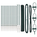 vidaXL Kerítés oszlopokkal Zöld 1 x 25 m PVC-bevonatos acél