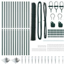 vidaXL Kerítés oszlopokkal Zöld 1.4 x 25 m PVC-bevonatos acél