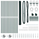 vidaXL Kerítés oszlopokkal Zöld 1.5 x 25 m PVC-bevonatos acél