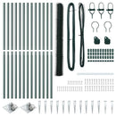 vidaXL Hatszögletű kerítés oszlopokkal 25 x 1,5 m PVC-bevonatos acél