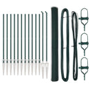 vidaXL Kerítés oszlopokkal Zöld 1.6 x 25 m PVC-bevonatos acél