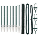 vidaXL Kerítés oszlopokkal Zöld 1.6 x 25 m PVC-bevonatos acél