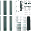 vidaXL Kerítés oszlopokkal Zöld 0.4 x 50 m PVC-bevonatos acél