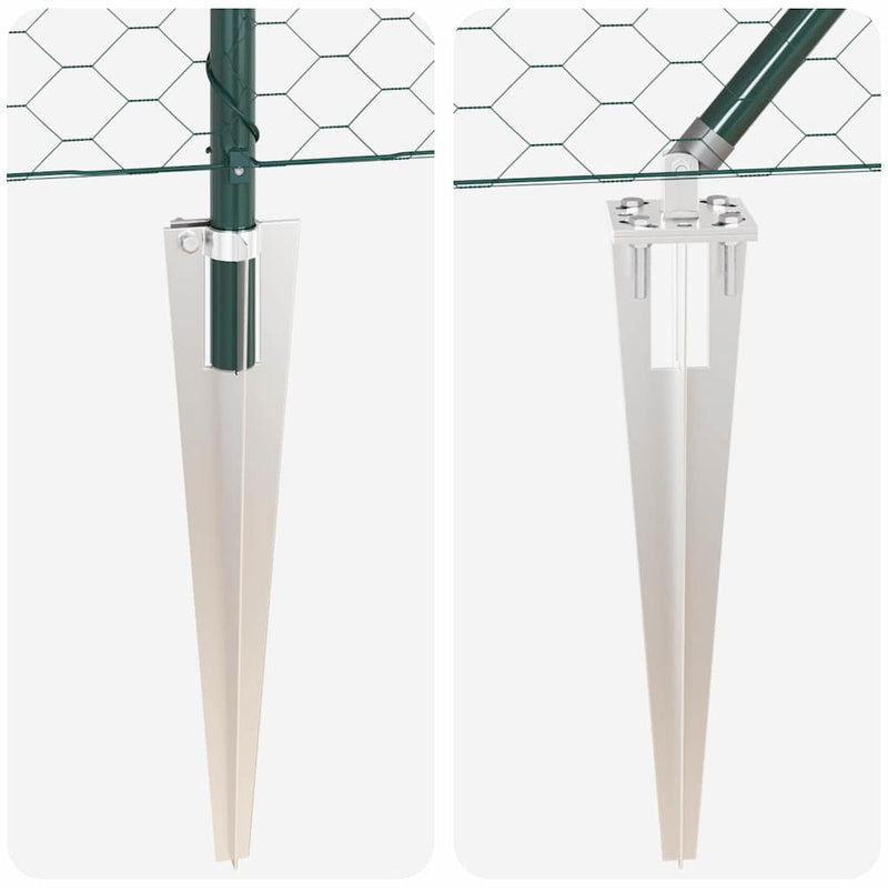 vidaXL Kerítés oszlopokkal Zöld 0.5 x 50 m PVC-bevonatos acél