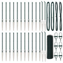 vidaXL Kerítés oszlopokkal Zöld 0.6 x 50 m PVC-bevonatos acél