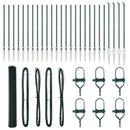 vidaXL Kerítés oszlopokkal Zöld 1.2 x 50 m PVC-bevonatos acél