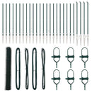 vidaXL Kerítés oszlopokkal Zöld 1.4 x 50 m PVC-bevonatos acél