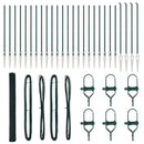 vidaXL Kerítés oszlopokkal Zöld 1.5 x 50 m PVC-bevonatos acél