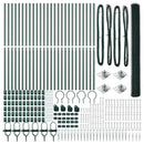 vidaXL Kerítés oszlopokkal Zöld 1.5 x 50 m PVC-bevonatos acél