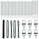 vidaXL Kerítés oszlopokkal Zöld 1.5 x 50 m PVC-bevonatos acél