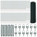 vidaXL Kerítés oszlopokkal Zöld 0.4 x 100 m PVC-bevonatos acél