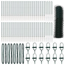 vidaXL Kerítés oszlopokkal Zöld 0.5 x 100 m PVC-bevonatos acél