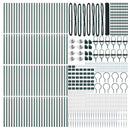 vidaXL Hatszögletű kerítés oszlopokkal 100 x 1,2 m PVC-bevonatos acél