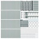 vidaXL Hatszögletű kerítés oszlopokkal 100 x 1,5 m PVC-bevonatos acél