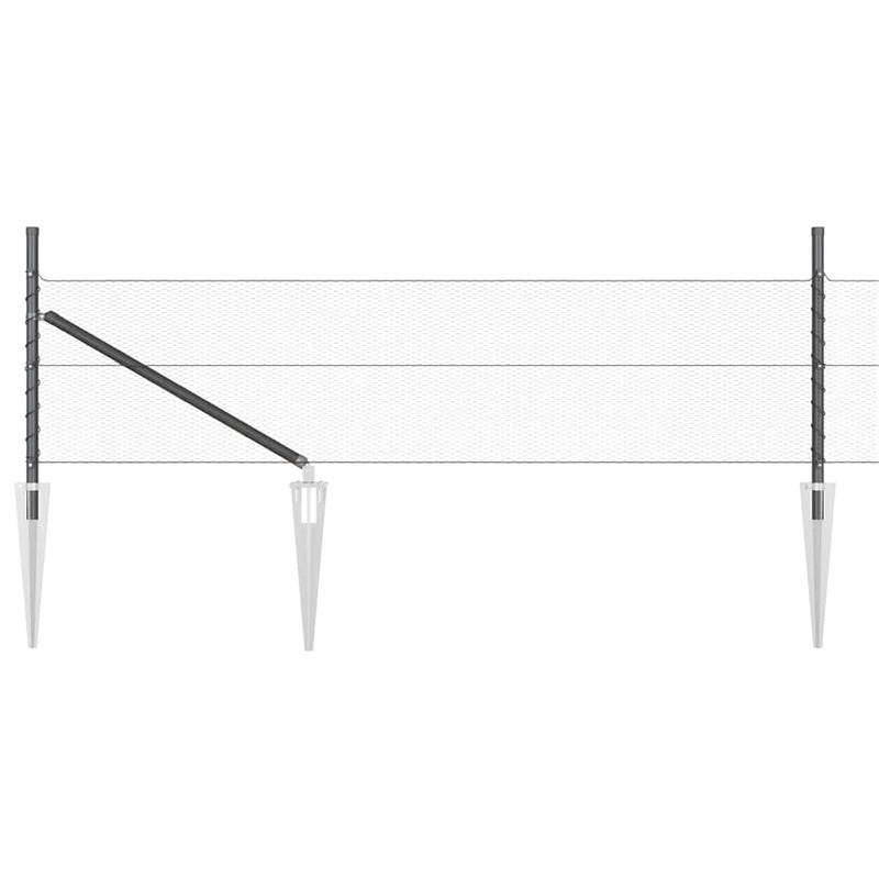 vidaXL Kerítés oszlopokkal Szürke 0.5 x 10 m PVC-bevonatos acél