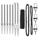 vidaXL Kerítés oszlopokkal Szürke 0.5 x 10 m PVC-bevonatos acél