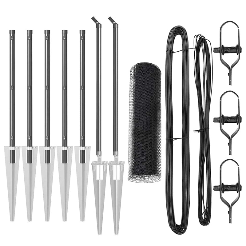 vidaXL Kerítés oszlopokkal Szürke 1 x 10 m PVC-bevonatos acél