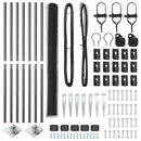 vidaXL Kerítés oszlopokkal Szürke 1.5 x 10 m PVC-bevonatos acél