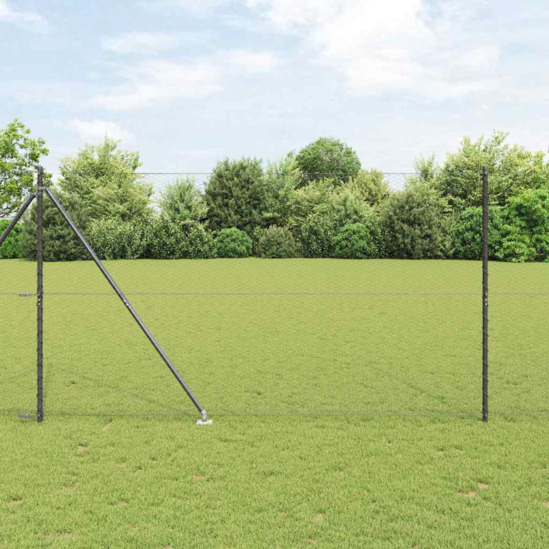 vidaXL Kerítés oszlopokkal Szürke 1.6 x 10 m PVC-bevonatos acél