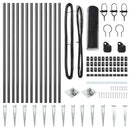 vidaXL Kerítés oszlopokkal Szürke 0.5 x 25 m PVC-bevonatos acél