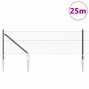 vidaXL Kerítés oszlopokkal Szürke 0,6 x 25 m PVC-bevonatos acél