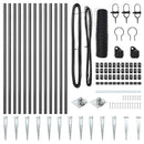 vidaXL Kerítés oszlopokkal Szürke 0.8 x 25 m PVC-bevonatos acél