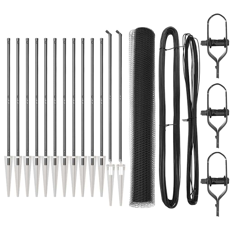 vidaXL Kerítés oszlopokkal Szürke 1.2 x 25 m PVC-bevonatos acél