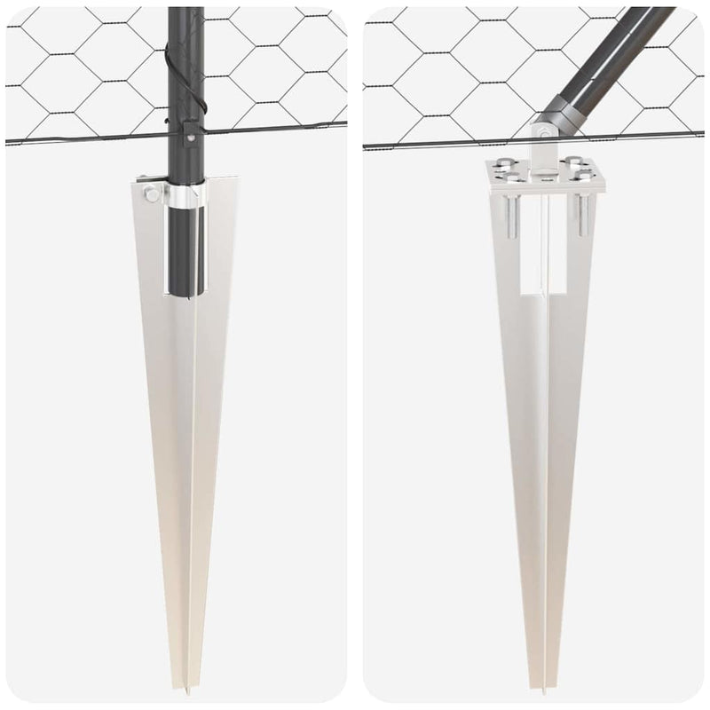 vidaXL Kerítés oszlopokkal Szürke 1.2 x 25 m PVC-bevonatos acél