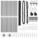 vidaXL Kerítés oszlopokkal Szürke 1.5 x 25 m PVC-bevonatos acél